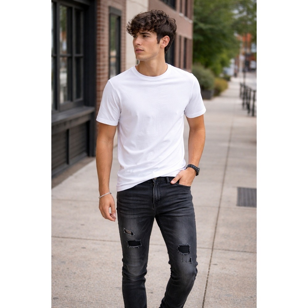 Hollister‎ Super Skinny Jeans Faded Black Distressed Advanced Stretch Mens 28x30